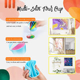 Split Cups for Paint Pouring 4 Pcs Silicone Paint Pour Cup with 2-5 Channels Dividers Pour Painting Supplies Painting Tools Silicone Cups for Resin Zubebe