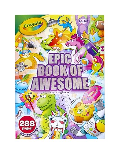 Crayola Epic Book of Awesome, All-in-One Coloring Book Set, 288 Pages, Kids Indoor Activities, Gift - WoodArtSupply