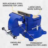 Yost Vises 460 Combination Vise | 6 Inch Jaw Width Heavy-Duty Utility Pipe and Bench Vise |Secure Grip with Swivel Base| Made with Cast Iron and Yost Tools