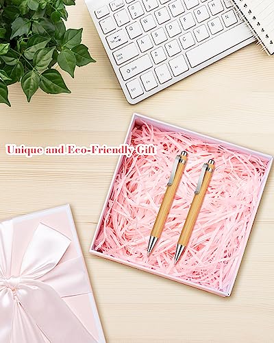 lyforx 100pcs Bamboo Pens Bulk Wooden Bamboo Pens Engraving Wooden Ballpoint Pen Customizable Gift Pen Bulk - WoodArtSupply