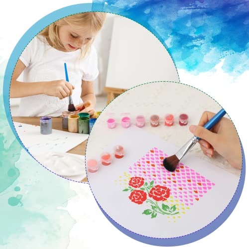 6 Pcs Mop Brush for Acrylic Painting 1 Inch Blending Brush Paint Brushes for Acrylic Painting Oval Mop Acrylic Brush with Wooden Handle for Acrylic Sliverdew