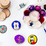 Natural Wood Slices 32 Pcs 2.4-2.8 Inches Unfinished Predrilled Blank Craft Wood Kit with Pre-drilled Hole Wooden Circles for Crafts Christmas MSDADA