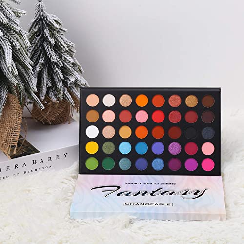 Highly Pigmented Eye Makeup Palette, Matte Shimmer Metallic Eyeshadow Pallet Long Lasting Blendable Natural Colors Make Up Eye Shadows Cosmetics Gift Prism Makeup