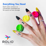 Rolio - Fluorescent Powder - 12 3g Jars of Pigment for Paint, Dye, Soap Making, Nail Polish, Epoxy Resin, Candle Making, Bath Bombs, Slime Rolio