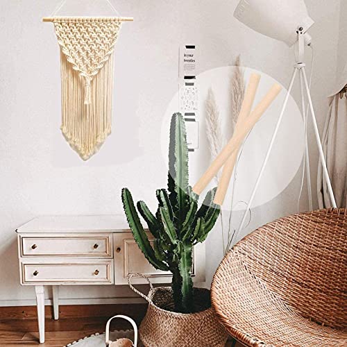 93 Pcs Macrame Kit Includes 4pcs Macrame Wooden Sticks 34pcs Wooden Rings Circles 55pcs Wood Beads Unfinished Wood Rings Beads Sticks for Macrame GrliTra