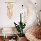 93 Pcs Macrame Kit Includes 4pcs Macrame Wooden Sticks 34pcs Wooden Rings Circles 55pcs Wood Beads Unfinished Wood Rings Beads Sticks for Macrame GrliTra