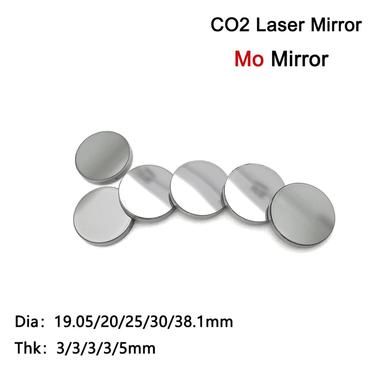 CO2 Laser Cutter Focus Focal Lens CO2 Laser Reflector Mirror Dia20mm*THK2/3mm Laser Molybdenum Reflective Mirror for CO2 Laser Engraving Machine Generic