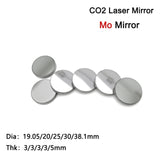 CO2 Laser Cutter Focus Focal Lens CO2 Laser Reflector Mirror Dia20mm*THK2/3mm Laser Molybdenum Reflective Mirror for CO2 Laser Engraving Machine Generic