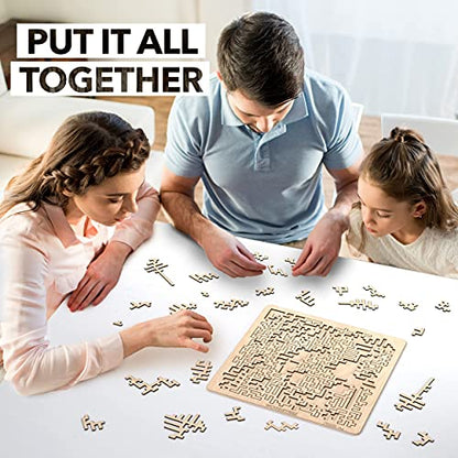 WOODSTERS Mind Bending Wooden Jigsaw Puzzle - Best Gift for Adults and Kids - Aztec Labyrinth - Expert Level Challenging Puzzle for Adults - 130 - WoodArtSupply