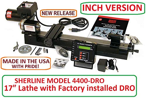 Sherline 4400-DRO INCH 17" Lathe with Factory Installed DRO (CNC Upgrade not Included but can be Purchase Separately.) Computerized Sherline CNC control (Windows OS)