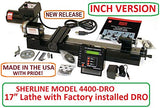 Sherline 4400-DRO INCH 17" Lathe with Factory Installed DRO (CNC Upgrade not Included but can be Purchase Separately.) Computerized Sherline CNC control (Windows OS)