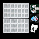 W-LOVE Mahjong Dice Epoxy Resin Casting Mold Resin Silicone Molds for DIY Craft Project Mahjong Game Set, Multicolor W-LOVE