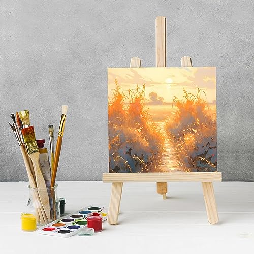 50pcs Unfinished Wood Canvas, 6x6 Inch Multipurpose Blank Wood Canvas Boards Pine Wood Panels Wood Canvases for Painting Drawing Craft DIY Art PEUTIER