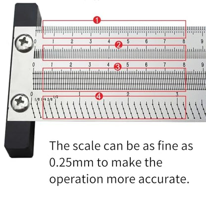 Fafeicy Ultra Precision Marking Ruler, Marking Tool Woodworking Scribing Ruler Woodworking Marking Line Ruler Gauging Tool Engraving Horizontal Lines - WoodArtSupply