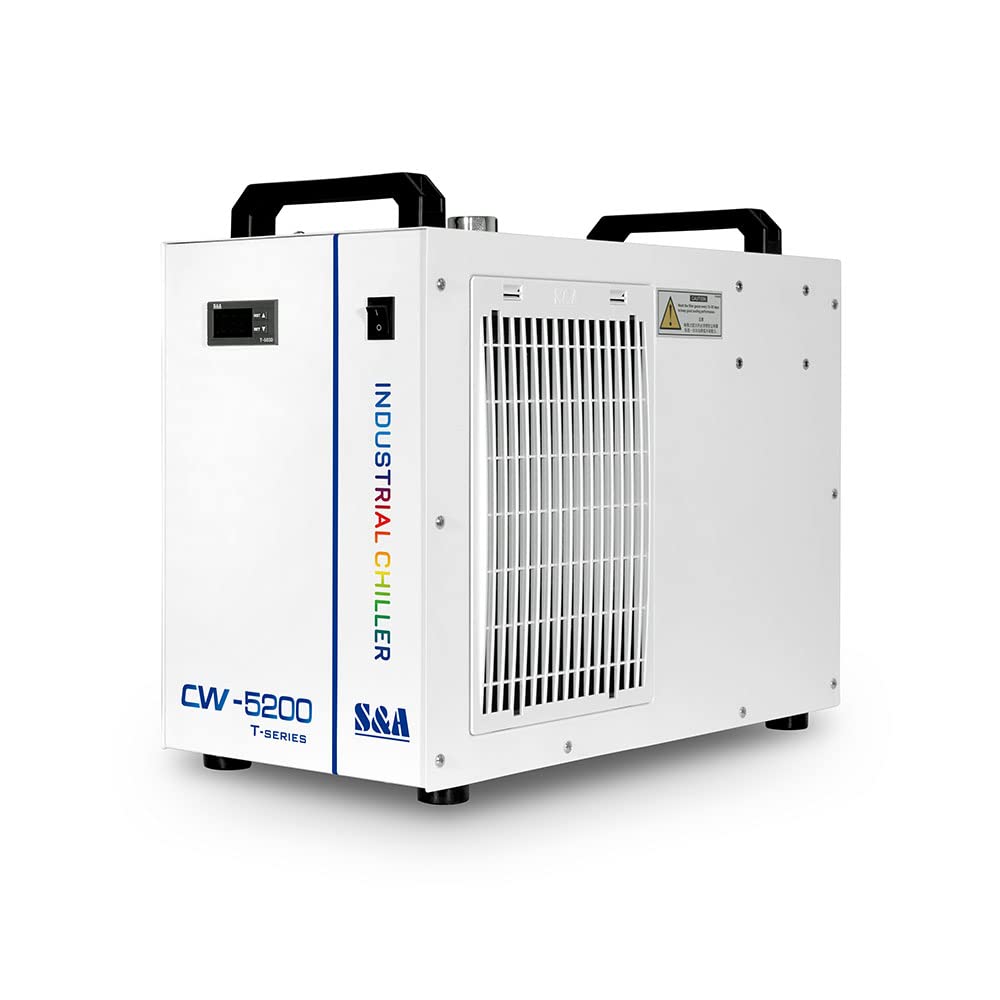 US Stock S&A CW-5200DH Industrial Water Chiller AC 1P 110V 60Hz 0.93HP 6L for 60W-150W CO2 Laser Engraving & Cutting Machines POVOKICI