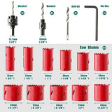 Bi-Metal Hole Saw Kit, HYCHIKA 17 Pcs High Speed Steel 3/4" to 2-1/2" Hole Saw Set in Case with Mandrels, Hole Saw Bit, Hole Saw for Thin Metal, Hard HYCHIKA BETTER TOOLS FOR BETTER LIFE