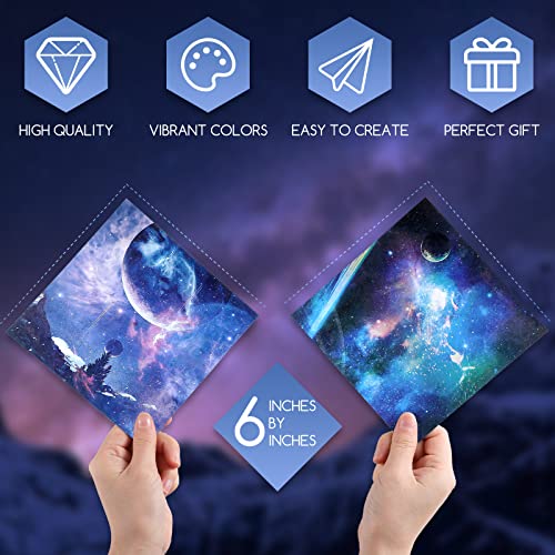 150 Sheets Double Sided Origami Paper Kit 6 x 6 Inch Beautiful Sky Scrapbook Paper Galaxy Outer Space Star Pattern Paper Easy Folding for Arts Crafts - WoodArtSupply