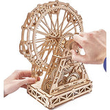 Wood Trick Ferris Wheel Rotating Mechanical Model - 3D Wooden Puzzles for Adults and Kids to Build - Engineering DIY Wooden Models for Adults to Wood Trick