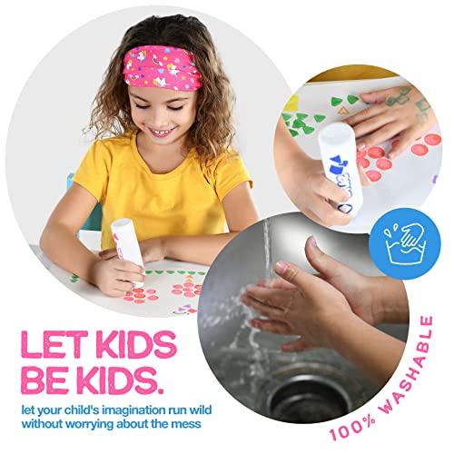 Shape Dot Markers | Different Shape Daubers | 8-pack Washable Dot Markers for Toddlers | Kids Dot Art | Toddler Arts and Crafts | Paint Dotters for ZagGit