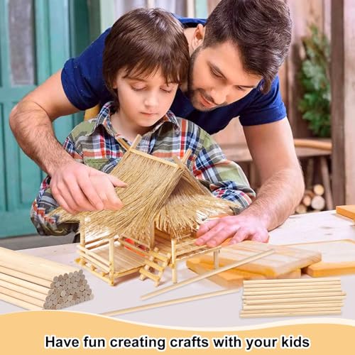 ONUPGO 6 PCS Dowel Rods Wood Sticks 1" X 12" Wooden Dowel Rods for Craft Round Natural Wood Crafts Unfinished Hardwood Sticks for Arts,DIY, Tiered ONUPGO