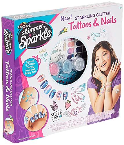 Cra-Z-Art Shimmer 'N Sparkle Glitter Nails & Body Tattoos - WoodArtSupply