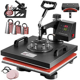 Topdeep Heat Press 15x15 Inch 8 in 1 Heat Press Machine, Swing Away T Shirt Pressing Machine Digital Control, Multifunction Heat Press Transfer Topdeep