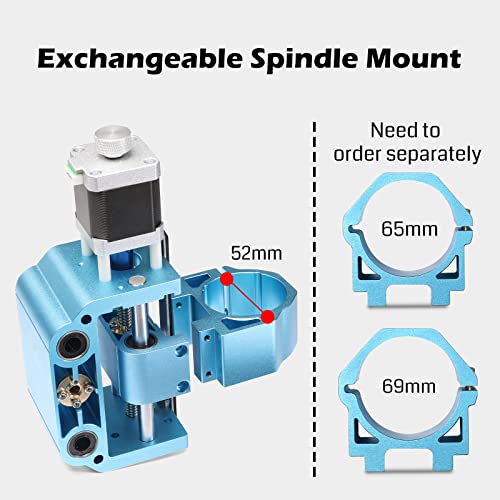 Genmitsu Upgraded Aluminum Z Axis Assembly V2 Kit, with Spindle Motor Mount for 775 Spindle and 300-500W Spindle, 43mm & 52mm Diameter Spindle Holder - WoodArtSupply