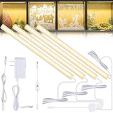 JUSJUBR 4PCS x 12inch Display Cabinet Lights Warm White, Dimmable LED Shelf Lighting with Memory Function, Bookshelf Lighting, LED Lights for Display JUSJUBR