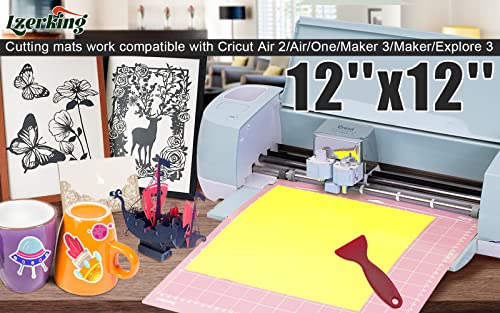 Lzerking Cutting Mat for Cricut 4 Pack Accessories and Supplies Variety Replacement Standard Light Strong Frabic Cut Pads Cricket Cards for Cut Lzerking