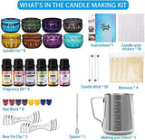 Candle Making Supplies Kit for Adults Kids, DIY Scented Candle Making Kits Including Soy Wax Wicks Scents Oils Dyes Melting Pot Tins Spoon, Festival Hugimcnt