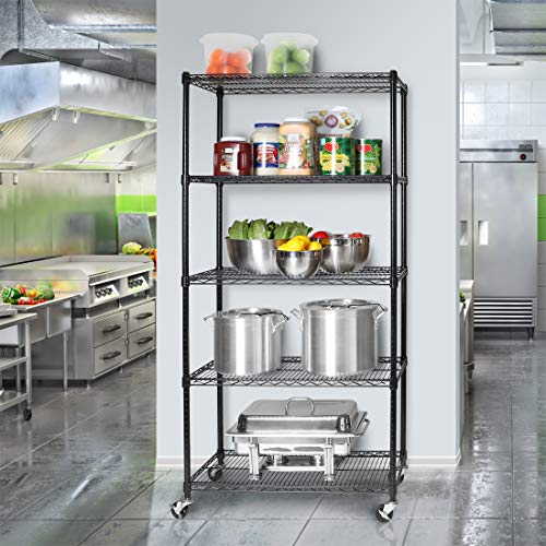 Seville Classics UltraDurable Heavy Duty NSF Solid Steel Wire Rack Storage Unit, Organizer for Garage, Warehouse, Office, Restaurant, Classroom, Seville Classics