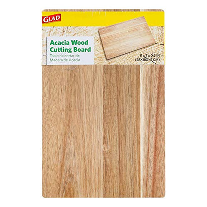 Glad Acacia Wood Cutting Board for Kitchen | Small Reversible Solid Butcher Block | Cooking Supplies for Chopping, Carving, and Serving, 11 x 7 - WoodArtSupply