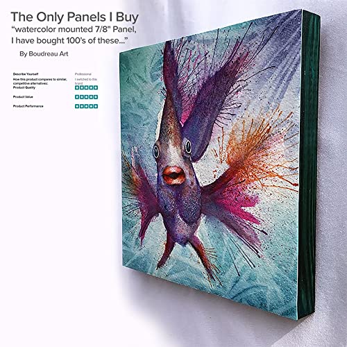 Davinci Pro Birch Wood Painting Panel - 3x3 Wood Panels - 12-Pack of 1-5/8in Deep Fine Grained Professional Wood Panels for Painting, Students, Jerry's Artarama