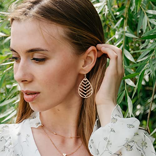 Craftdady 30 Pairs Unfinished Wood Earring Making Kit Hollow Filigree Blank Teardrop Wooden Cutouts Charms with Earring Hooks Jump Rings for DIY Craftdady