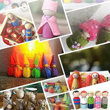 HAHIYO 1.4inches 25PCs Dad-Shape Wooden Peg Dolls Unfinished Wooden People Peg People Unfinished Craft Dolls Wooden Figures Doll Bodies Decorative HAHIYO