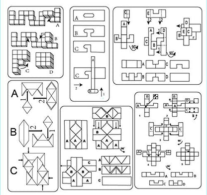 Brain Teaser Puzzles 3D Children's Adult IQ Test Puzzles for Unlock Interlock Puzzle Wooden Toys