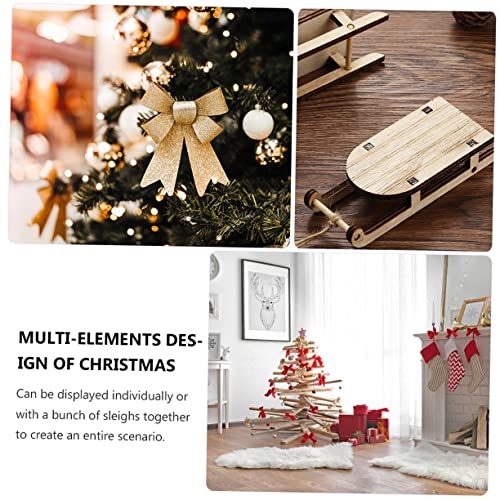 VOSAREA 5pcs Sled Unfinished Wood Rnaments Christmas Sleigh Cutouts Christmas Tree Hanging Ornament Tabletop Wood Sleigh Miniature Sleigh Christmas VOSAREA