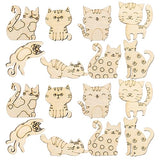 ibasenice 50pcs Unfinished Wooden Cat Cutouts Wood Discs Slices Blank Cat Animal Shaped Disc for Home DIY Handicraft Birthday Party Small Cat Party ibasenice