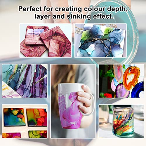 Alcohol Ink Set - 24 Vivid Colors, Concentrated Alcohol-Based Ink, Epoxy Resin Paint with Metallic Color Dye for Resin Coasters, Acrylic Painting, - WoodArtSupply