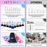 LET'S RESIN Chess Molds for Resin Casting, Upgraded Resin Chess Set Mold with 16 Piece 3D Full Size Chess Checkers & Chess Board Epoxy Silicone Resin LET'S RESIN