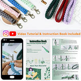 Adult DIY Craft Keychain Making Kit Boho Macrame Keychain Kit Includes Key Rings Precut Macrame Cord Instructions to Make Cute Keychains and Lanyards Ewparts