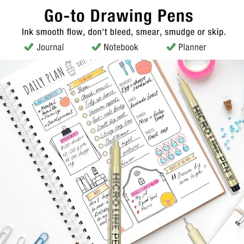 KERIFI 12 Colors 05 Micro Fineliner Drawing Art Pens, Waterproof Archival Ink Pens, 0.45mm Multiliner Fine Liner Pens for Illustration Technical KERIFI