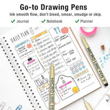 KERIFI 12 Colors 05 Micro Fineliner Drawing Art Pens, Waterproof Archival Ink Pens, 0.45mm Multiliner Fine Liner Pens for Illustration Technical KERIFI