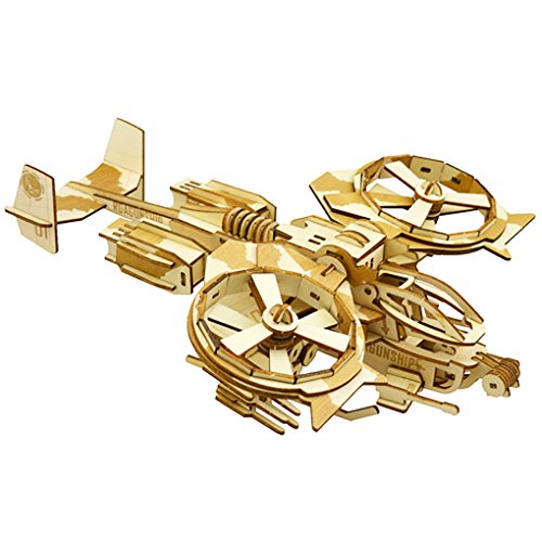 3D Wooden Puzzles Laser Engraving DIY Safe Assembly Constructor Kit Toy for Teens and Adults (Fighter) Wewinn