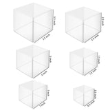 AOEDEO 6 pcs Cube Resin Molds, 3.5", 2.5", 2", 1.5", 1", 0.5" Clear Silicone Cube Molds, Square Candle Silicone Mold, Cube Casting Molds, Transparent AOEDEO