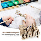 SUPVOX 10pcs Unfinished Family Wood Words Ornaments, Rustic Crafts Wooden Family Letters Alphabet Script for Christmas Tree Crafts Home Wedding DIY SUPVOX