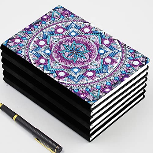 5D DIY Special Shape Diamond Painting Notebook Embroidery Sketchbook Diamond Painting Mosaic A5 Sketchbook Journal Notebook Rhinestone Art Hand Craft WoodArtSupply