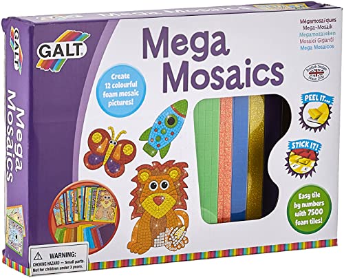 Galt Toys, Mega Mosaics, Kids' Craft Kits, Muliti Foam Pictures, Ages 5 Years Plus Galt