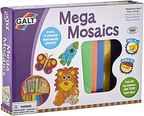 Galt Toys, Mega Mosaics, Kids' Craft Kits, Muliti Foam Pictures, Ages 5 Years Plus Galt