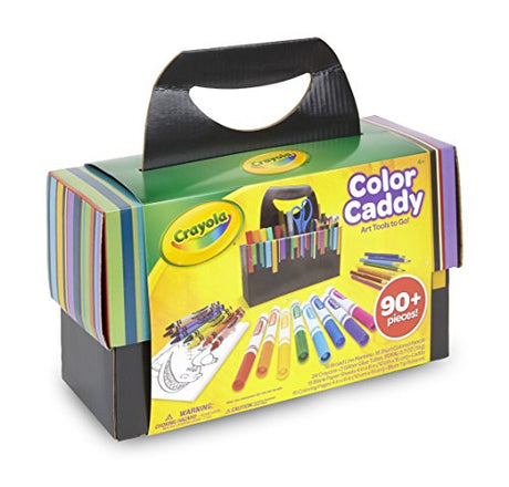 Crayola Color Caddy Craft Kit (90+ Pcs), Kids Coloring Set, Gifts for Kids 4+, Includes Crayons, Markers, Colored Pencils, Glitter Glue, Scissors, & Crayola